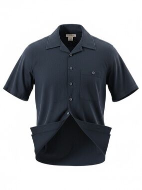 Trust USA Men's Short-Sleeve Camp Shirt - Navy